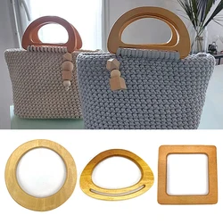 Asa de bolso de madera decorativa para mujer, correa de madera cuadrada, accesorios de repuesto de bolso de mano de Color sólido, Asa de bolso de embrague DIY