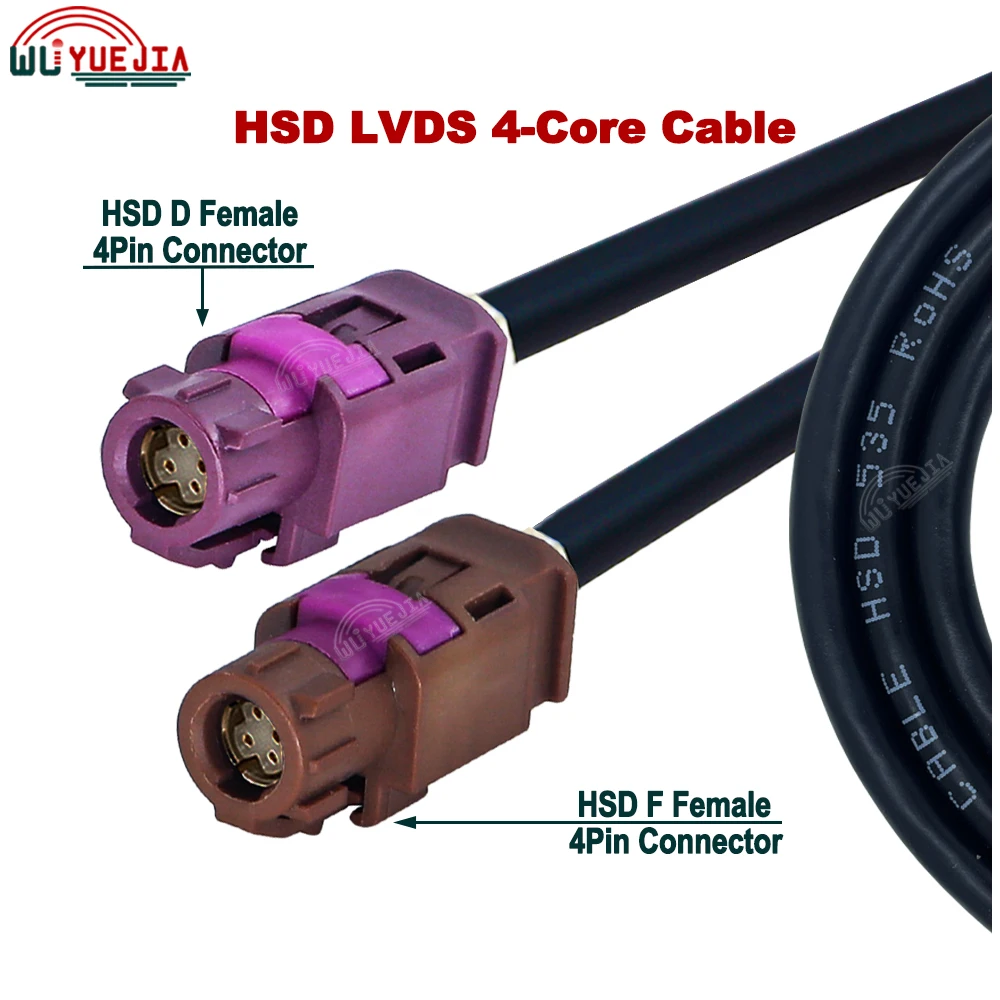 HSD LVDS Cable 4Pin Code D Female to Brown F Female Jack Connector Video Instrument Bridge Wiring High Speed Data 535 LVDS Cable