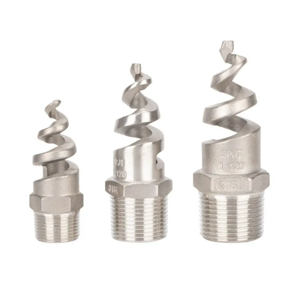 1/2"3/4"1" Spiral Nozzle Stainless Steel Male Thread Sprinkler Head Full Cone Upward Spraying Atomization Nozzle Cooling Tower