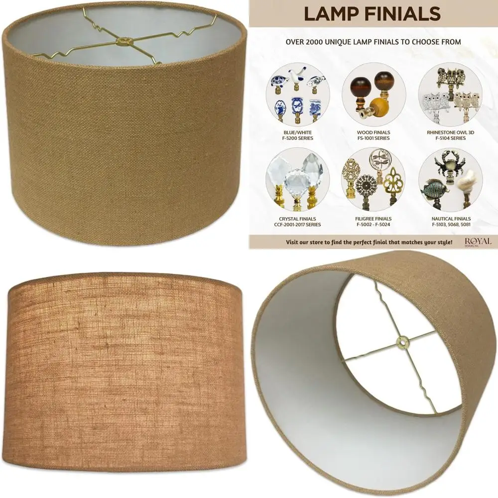 

Shallow Drum Burlap Lamp Shade 13x14x9, Hardback Design, Large Size for Home Decor