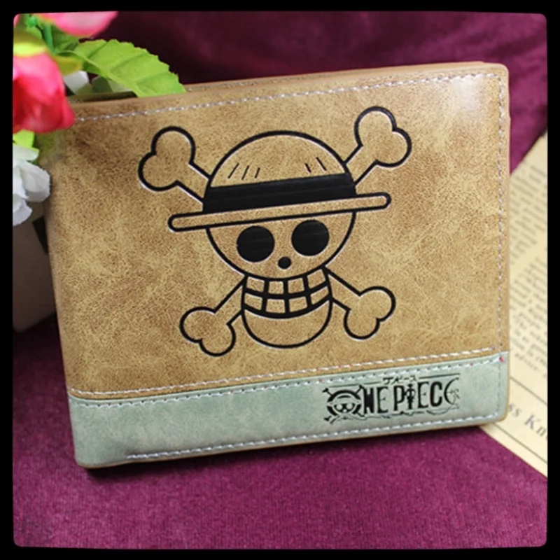 One Piece Student PU Niedliche Cartoon-Anime-Geldbörse für Schüler, kurze Brieftasche für Jungen, Kindergeburtstagsgeschenk, Münzbörse, japanisches Merchandise-Produkt