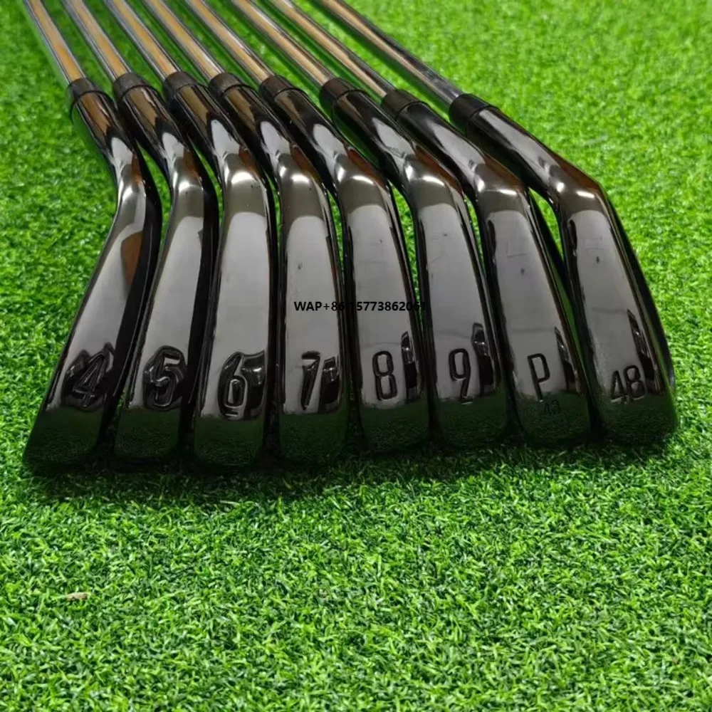 

2024 Right Handed Black Golf Irons Forged Artwork Rubber Grip Portable 4-9P Iron/Graphite Shaft R/S Flex From 4-5 Irons