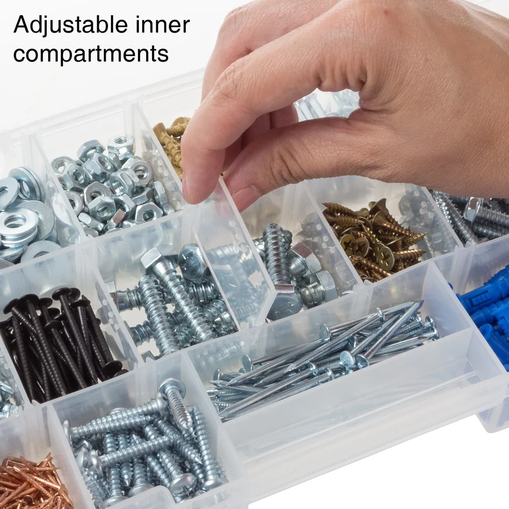 Multipurpose Small Parts Organizer Toolbox with Removable Drawers Craft Fishing Hardware Storage Lightweight Durable Design