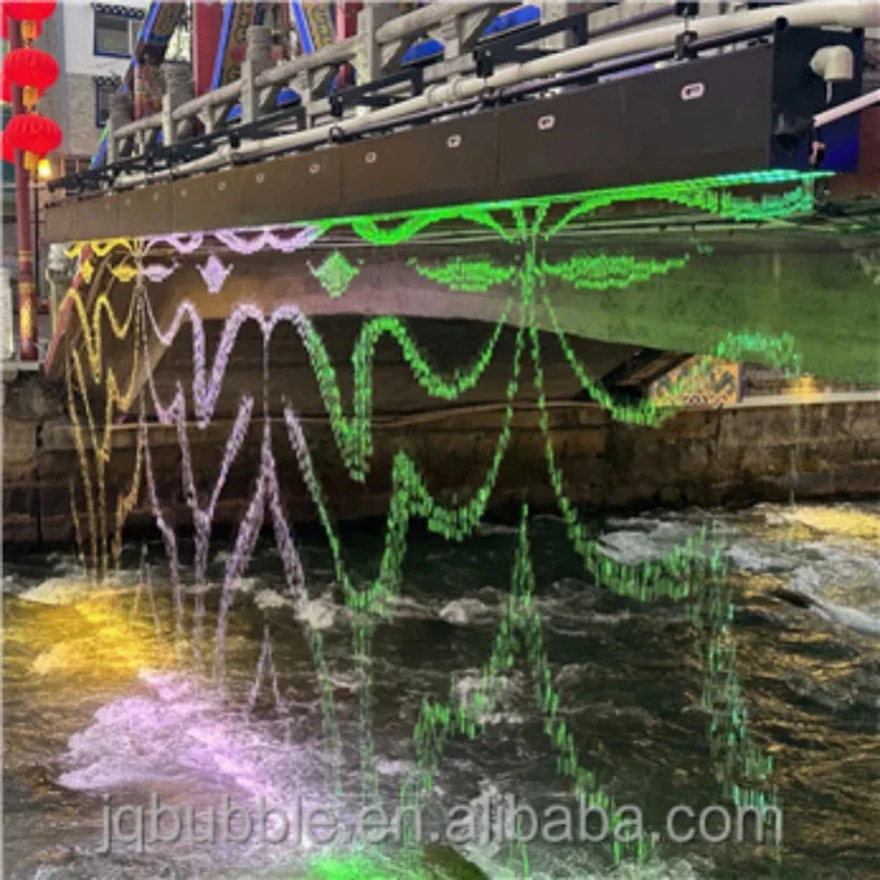 custom.Hot Customized Outdoor Metal Digital Waterfall Rainwater Curtain Panel Sea Life Theme Frame Structure Coastal Des