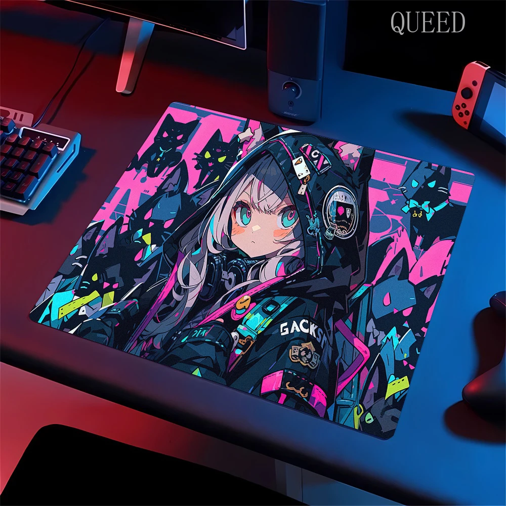 Tapis de souris Anime Girl Kawaii, Polymères de jeu E-Sports, Surface ultrafine, Premium, Sub Gamer, Imperméable, Anti-aldes, Polymères de bureau XL