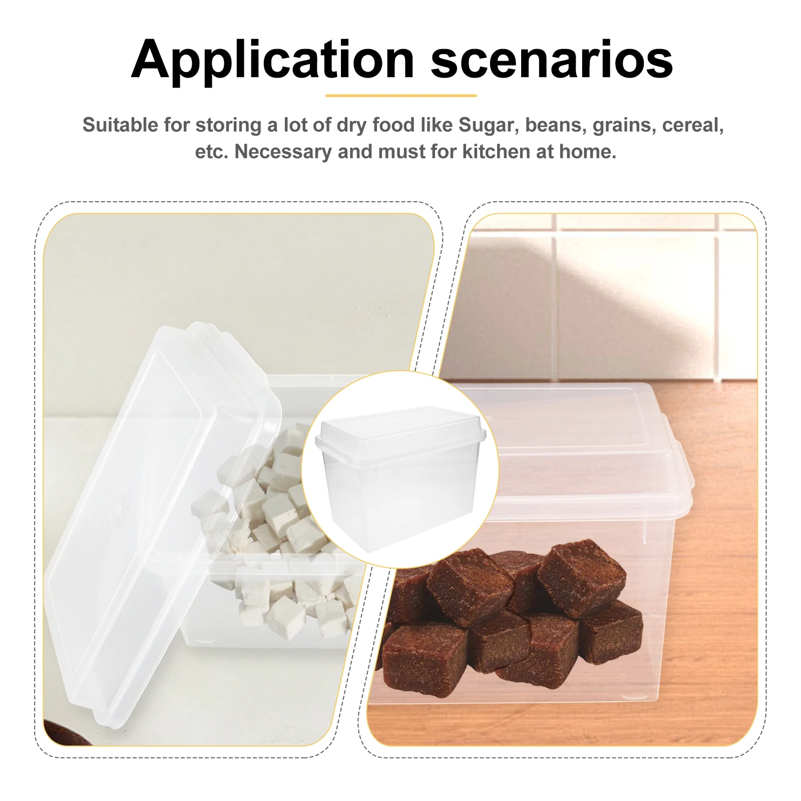 

1 set 1 Set Sugar Container Airtight Kitchen Cereal Bin Large Capacity Pp Material Sealable Food Jar For Sugar Beans Grains