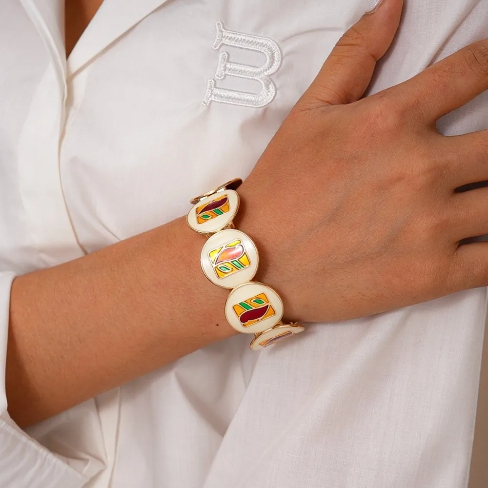 المجوهرات الفاخرة الرجعية بالتنقيط النفط سوار تقليد اللؤلؤ مطاطا حبل أساور معدنية واسعة هندسية فراشة الهندسة حلقة اليد