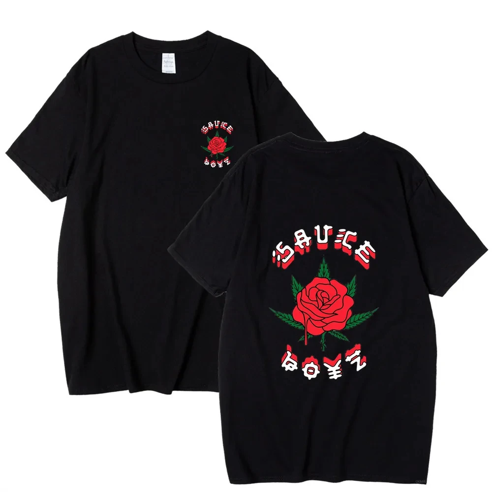 Rapper Eladio Carrion Print Frauen Männer Baumwolle T-Shirts Rose Blume Grafiken T-Shirts Sauce Boyz