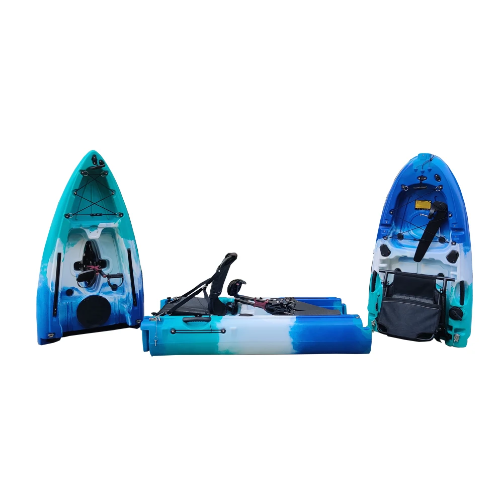 Kayak de catamarán para pesca, Pedal Modulable para agua blanca, Océano Azul, 2 asientos