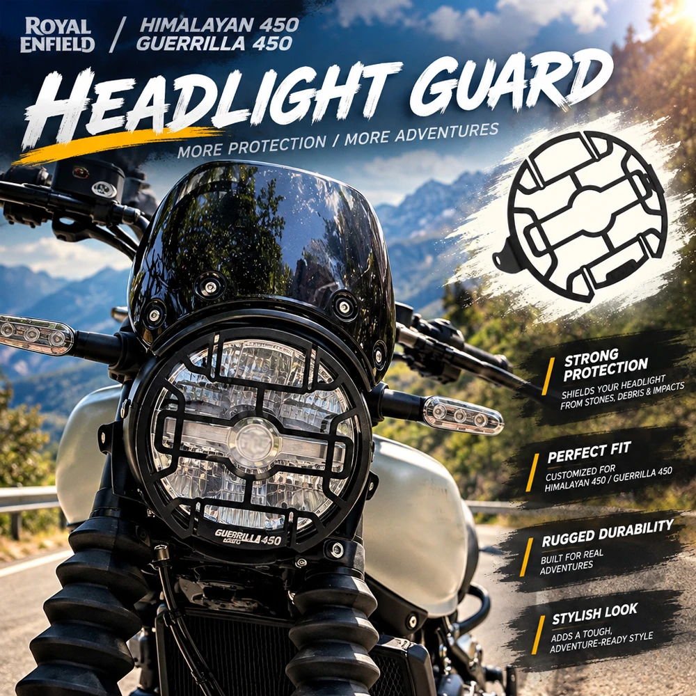 Headlight Protector For Guerrilla Himalayan 450 Guerrilla450 Himalayan450 2024 2025 2026 Head Light Guard Screen Protective Cove