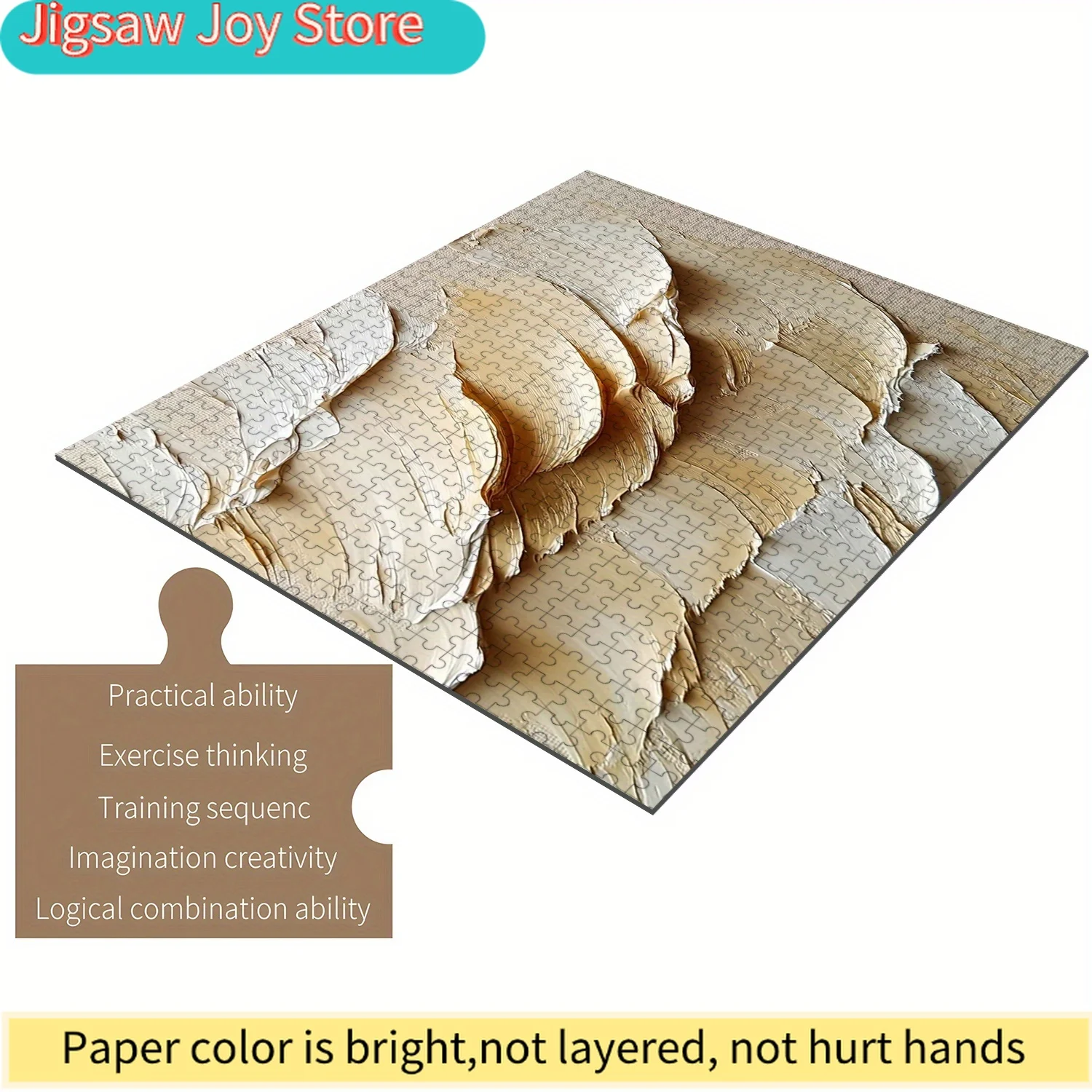 

Пазл для взрослых и всей семьи - Бежевая картина маслом - Деревянные поделки с идеально соединенными элементами, развивающие мудрость и