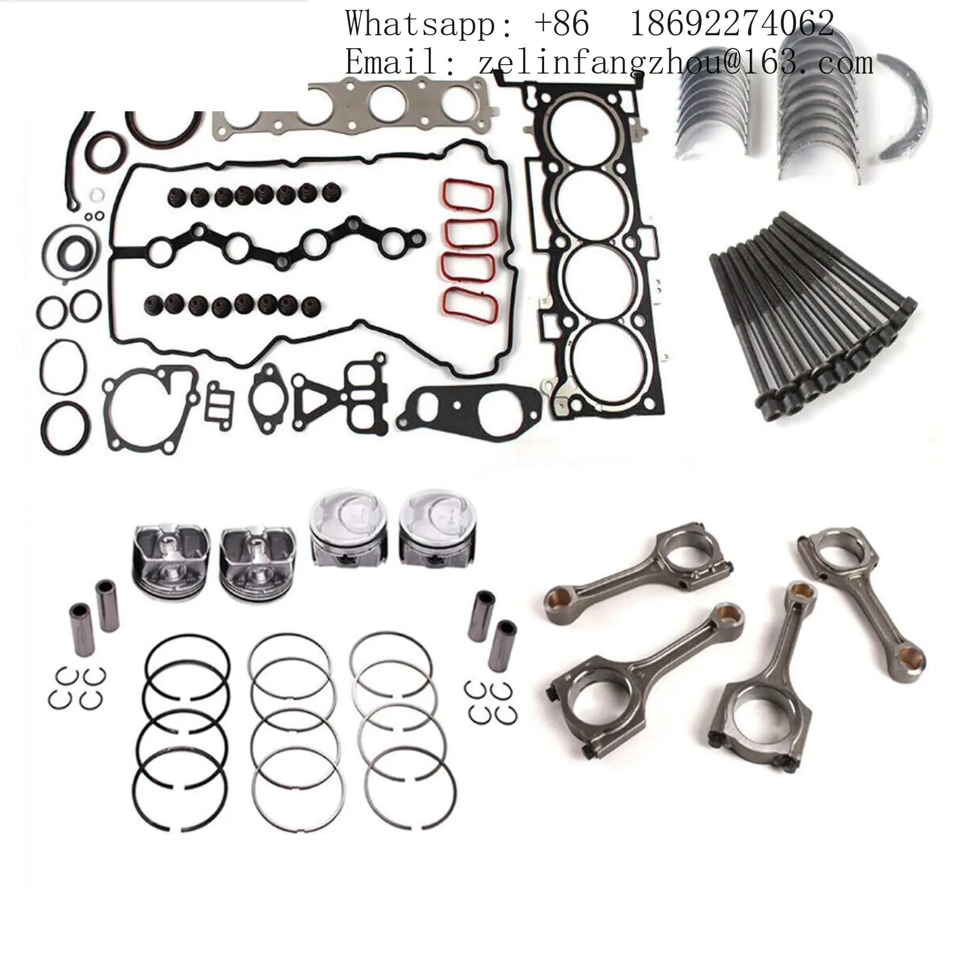 Complete Piston Repair Kit & Connecting Rod Set For 2011-2020 Hyundai Kia 2.4L GDI Engine Direct Fit Rebuild Parts