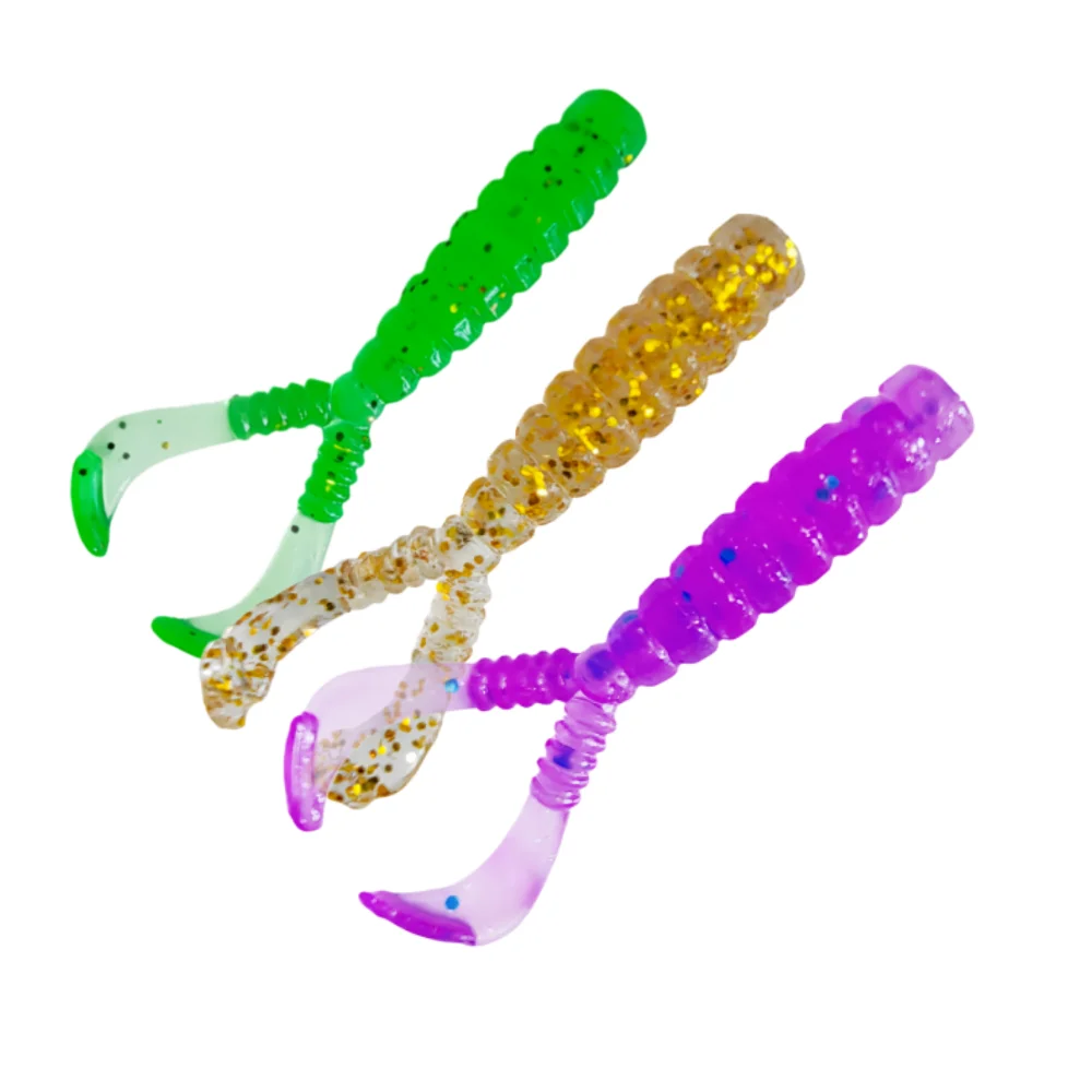 30 Stück Mini-Wurm TPR Silikon Weichköder 40mm 0,5g Schwimmender Kunstköder für Meeres- und Felsenfischen Swimbait Wobbler Angelköder