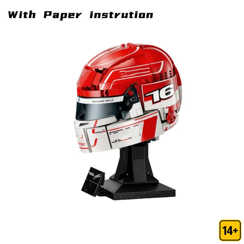 2026 NEW 886pcs Scuderia HP Charles Leclerc Helmet Model Building Bricks Race Car Merchandise Birthday Toy for Family Decor Gift view 5