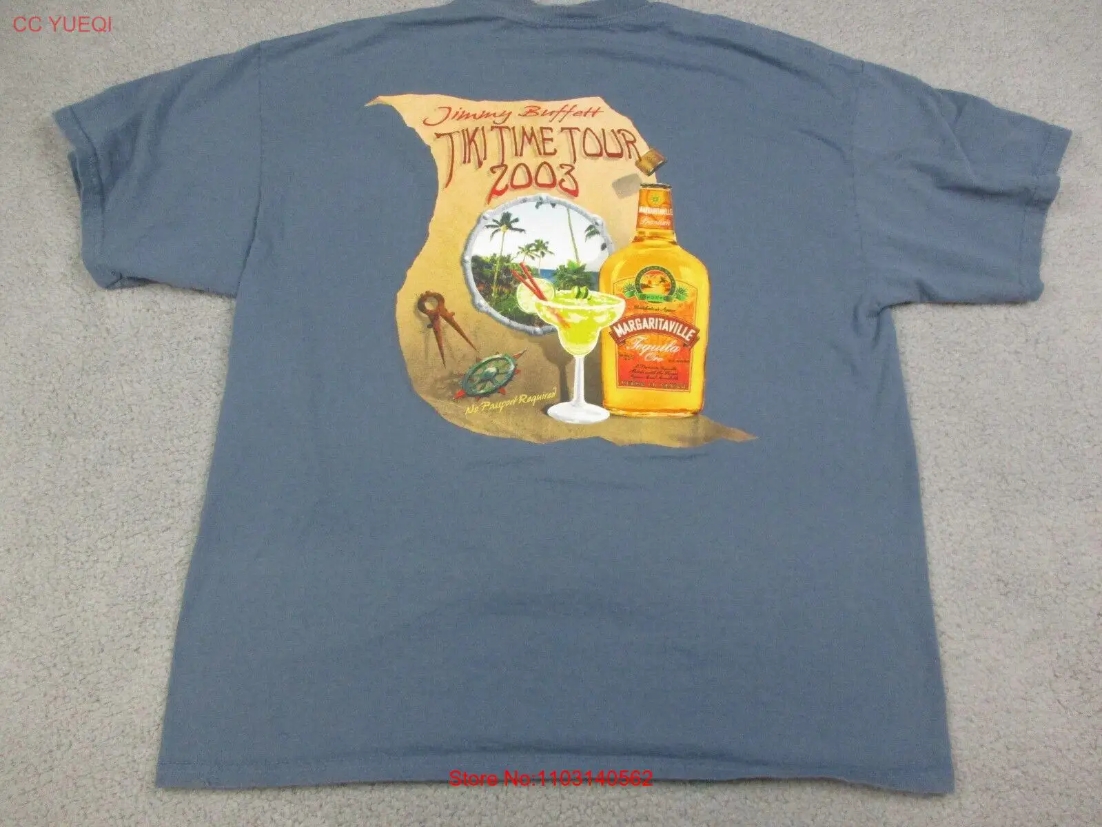 Vintage Jimmy Buffett Shirt Adult Large '03 Concert Tiki Tour Margaritaville