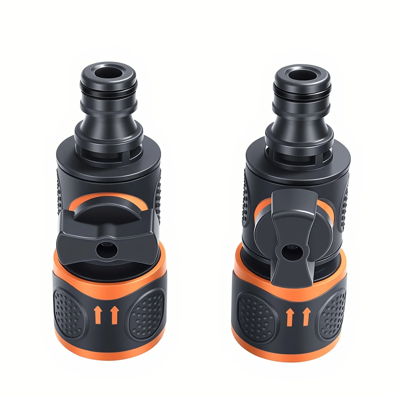 2Pcs Straight Hose Connector Quick Adapter with Ball Shut-off Valve for Garden Pipe