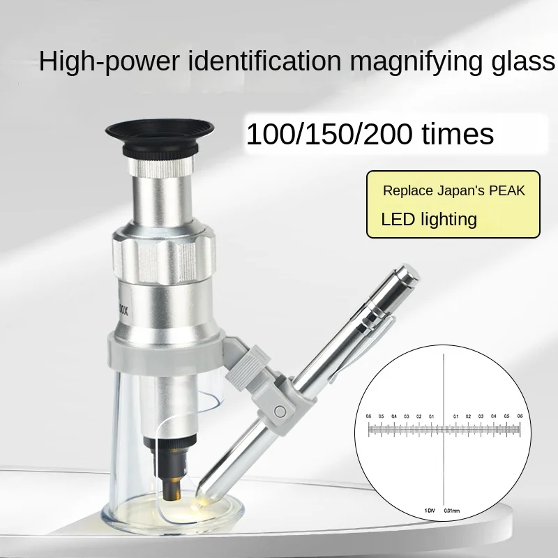 2034-100/150/200 Times HD High Power with Scale Measuring Magnifying Glass