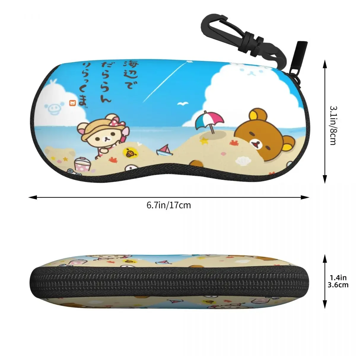 Benutzer definierte kawaii Cartoon Bär Rilakkumas Brillen etui Frauen Männer weiche Sonnenbrille Schutz box