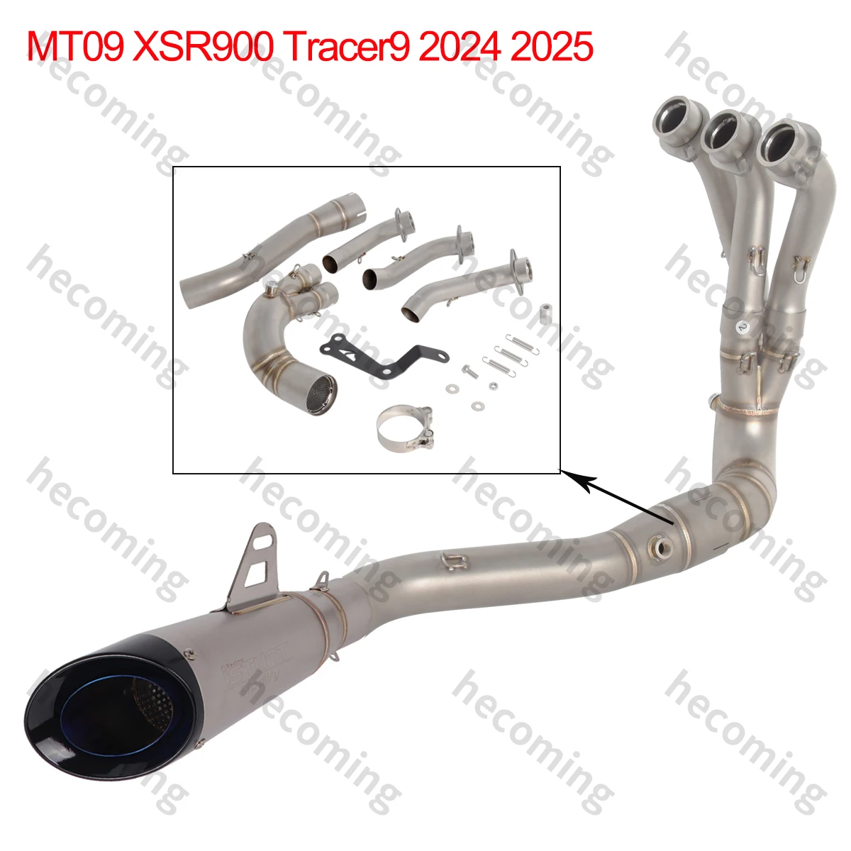 Full Exhaust Systems Slip on Muffler Front Link Pipe For Yamaha MT-09 FZ09 Tracer 9 2024 2025 MT09 Exhaust Full System