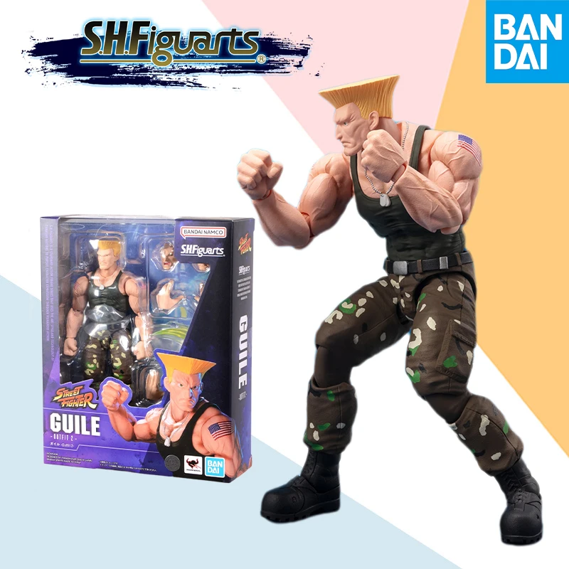 

In Stock Bandai SHF S.H.Figurats SRTEET FIGHTER GUILE Anime Action Figure Finished Model Kit Toy Gift for Kids