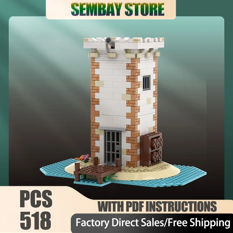 

Модель пиратской крепости Moc, строительные кирпичи, модульная модель тюремной башни, технологические блоки, рождественские игрушки «сделай сам», строительные подарки