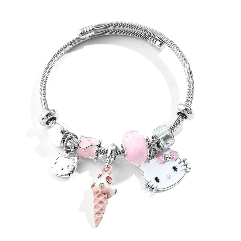 Fashionable And Cute Cat Diy Bracelet Beaded Open Bracelet Pendant Jewelry Cartoon Creative Couple Small And Exquisite Gift image 3