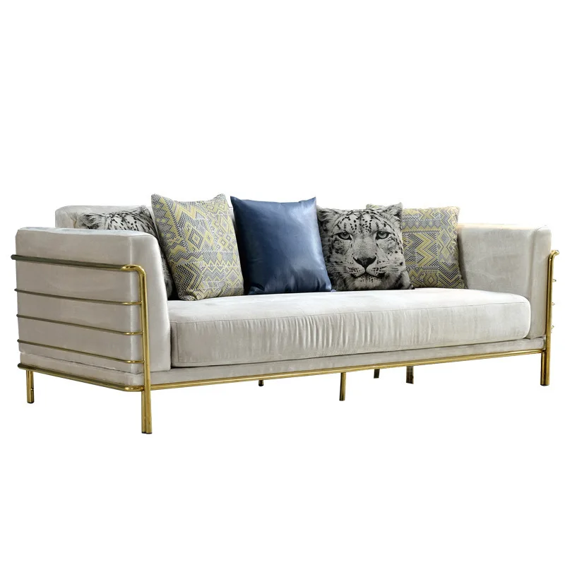 

Fabric sofa combination living room simple clubhouse villa model furniture for three people