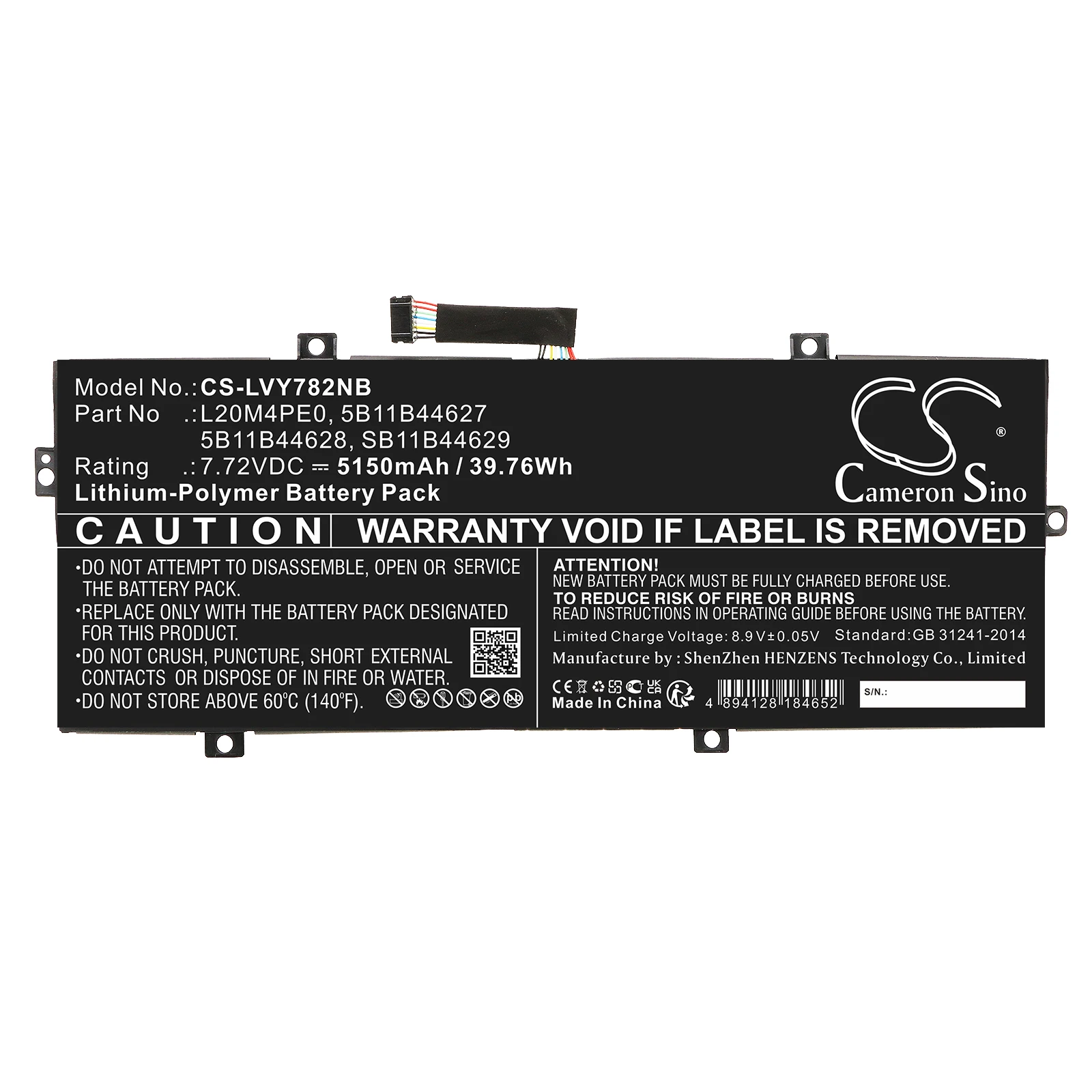 Batterie de remplacement CS pour Lenovo Yoga Duet 7, 13ITL6, 82MA0005ID, 13ITL6, 82MA000AID