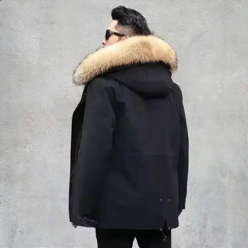 2025 جديد عادية أسفل الثعلب الفراء ملابس للرجال معطف جواكت شتوية رجالي الرجال سترة #2