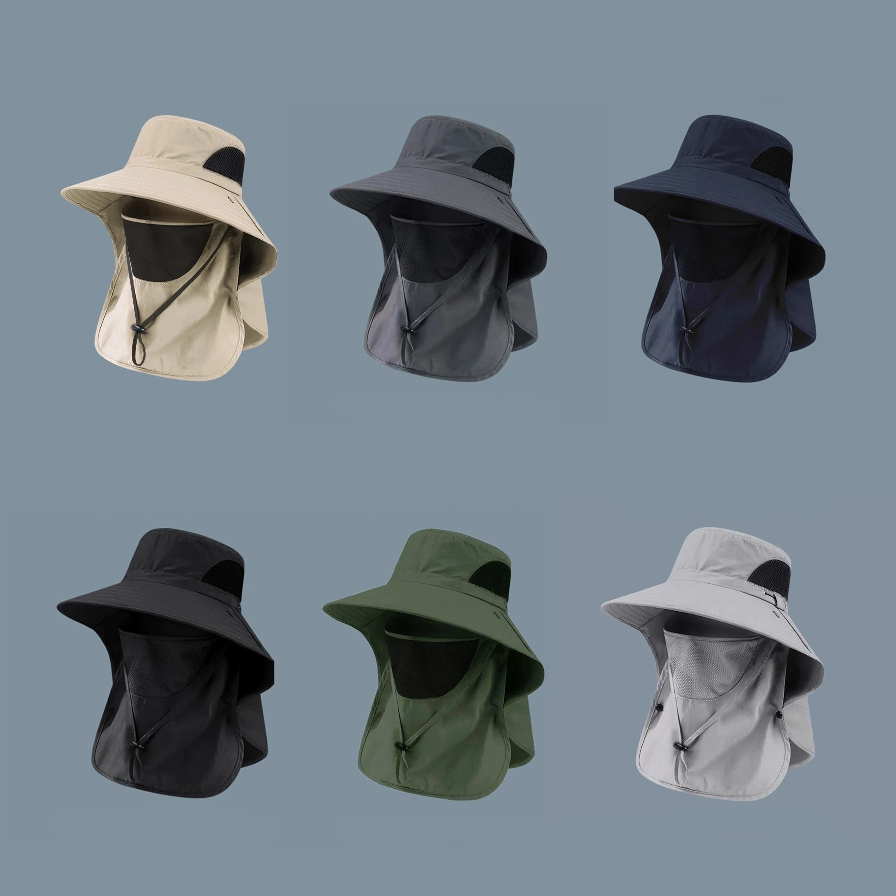 Sommer-Sonnenhüte mit UV-Schutz, Outdoor-Jagd- und Angelkappe für Männer und Frauen, Wander- und Camping-Visor, Bucket Hat mit Nackenschutz, Fischerhut