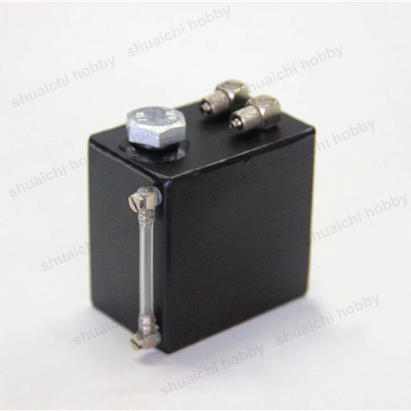 1 SZT. Metalowy Model Zbiornika Paliwa o Pojemności 110 ml z Wskaźnikiem Poziomu, Wysokość 71 mm, Mini Zbiorniki na Olej/Wodę do Samochodów/Łodzi RC Zasilanych Paliwem