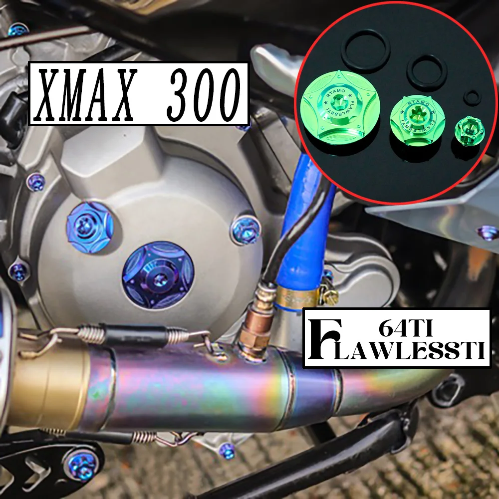 FLAWLESSTI Gr5 Titanium Bolt Engine Oil Inject Bolt For Yamaha Xmax 300
