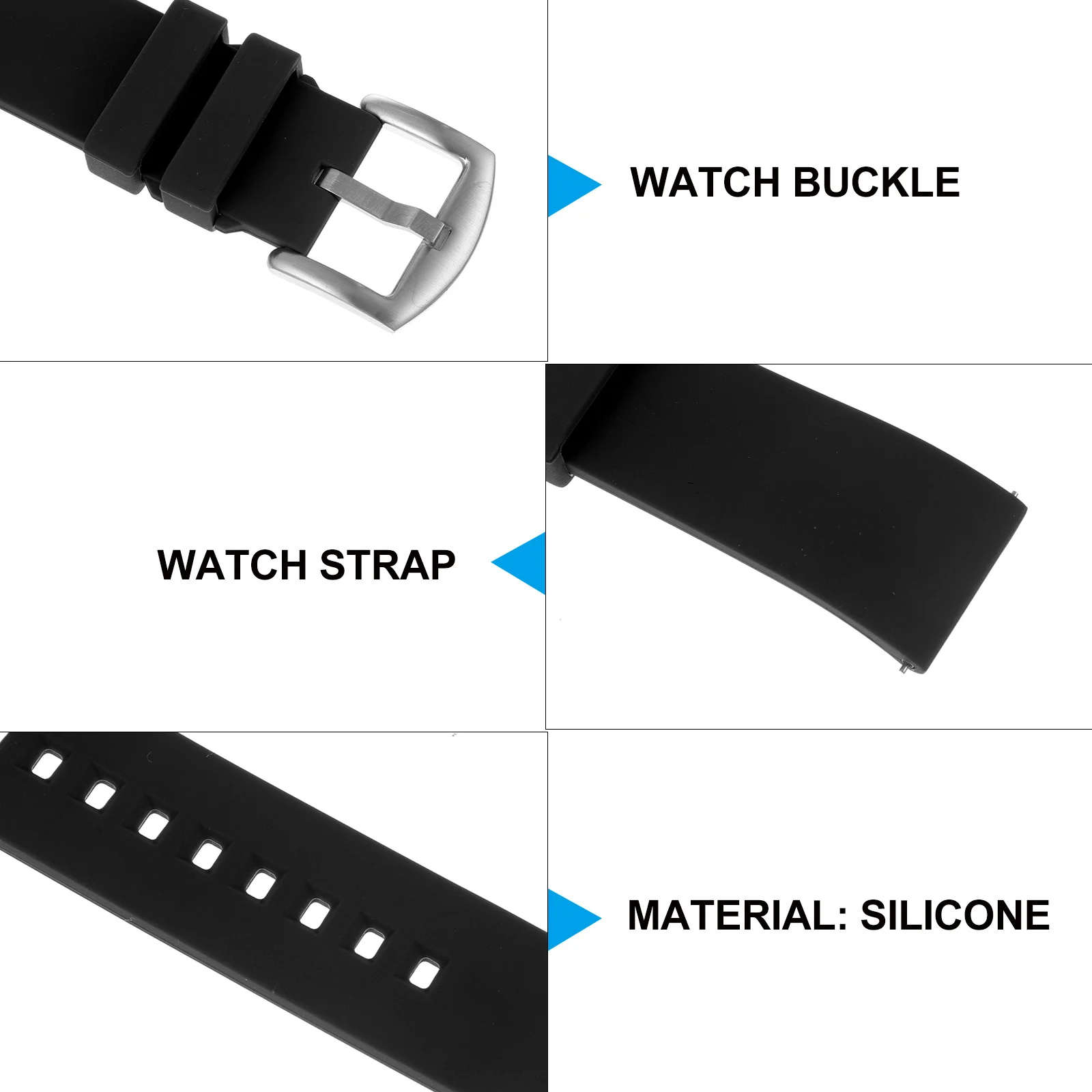 

1Pcs Silicone Watch Band Premium Comfortable Adjustable Strap for Smartwatch Unisex Fit Daily Sports Business Wear
