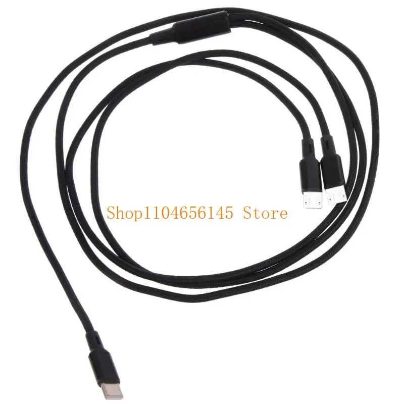 Cable carga para automóvil 5asd tipo C 1 a 2 con 2 divisores micro USB adecuado para 2 teléfonos