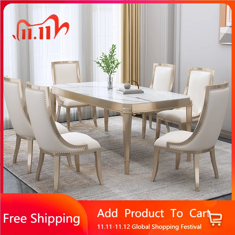 

Salon Luxury Modern Dining Tables Design Vintage Wood Living Room Dining Tables Set 4 Chairs Compact Muebles Trendy Furniture