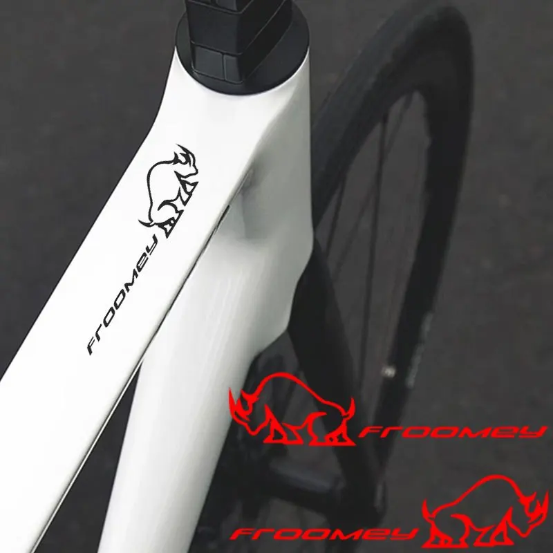 

Набор из 2 водонепроницаемых наклеек с рисунком носорога, черные/красные, для декора велосипеда, рамы, шлема