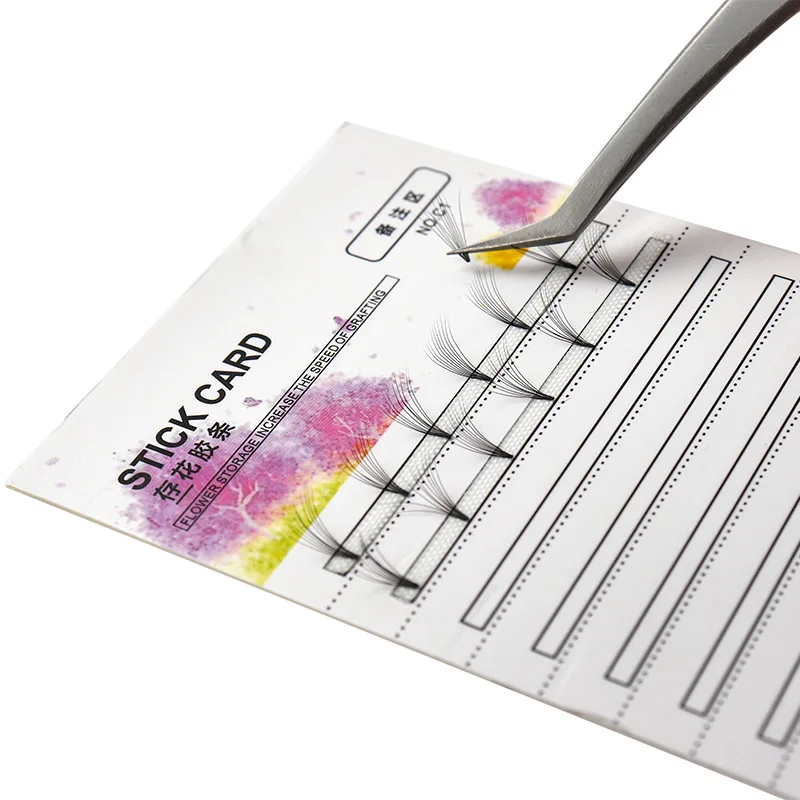 10pc cartão + 1pc fita dupla face cílios stple stick cartão ferramenta de extensão de cílios salvar cílios
