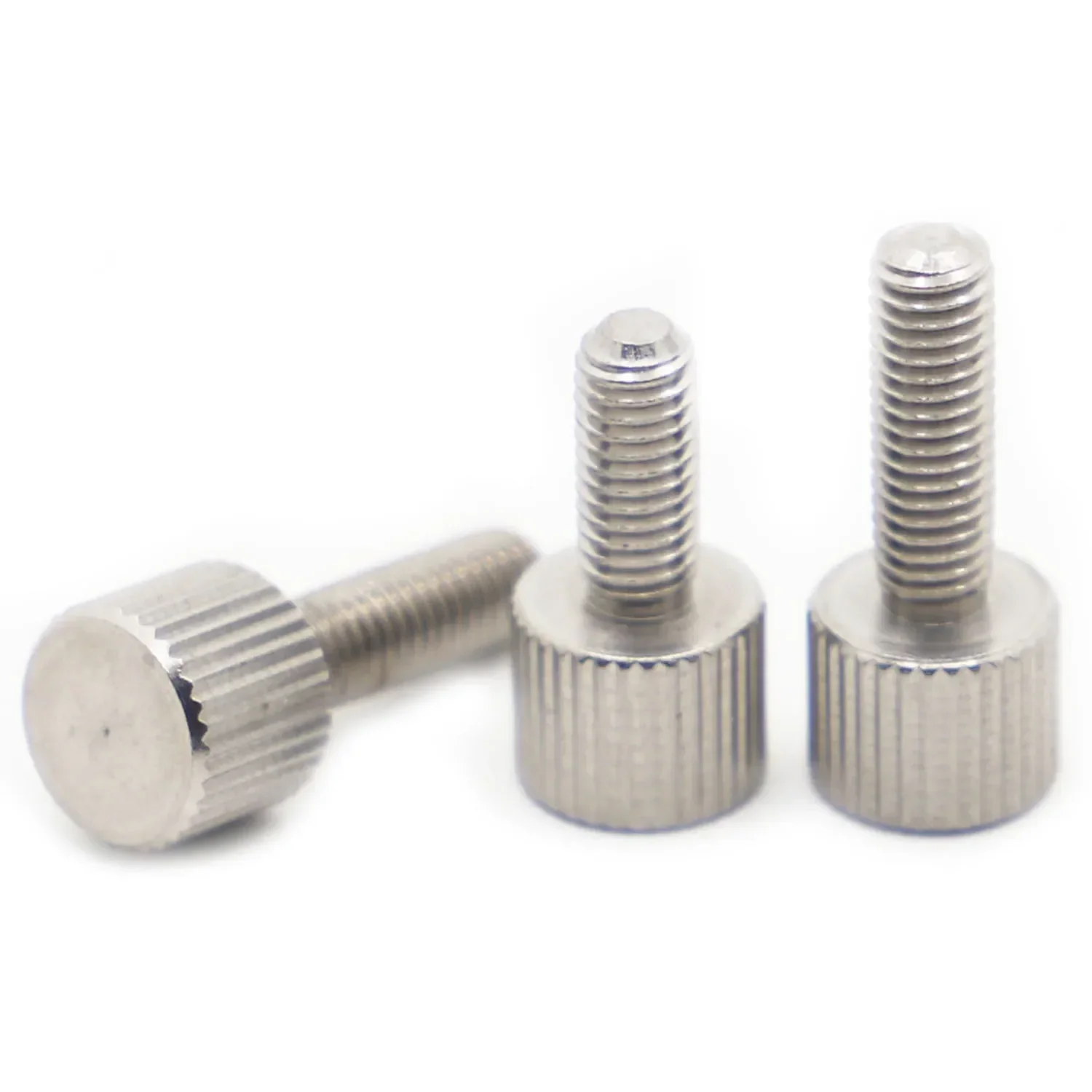 M2 M2.5 M3 M4 M5 M6 304 Stainless Steel Thumb Screws Plain Type Metric Knurled Head Manual Adjustment Screw Bolt