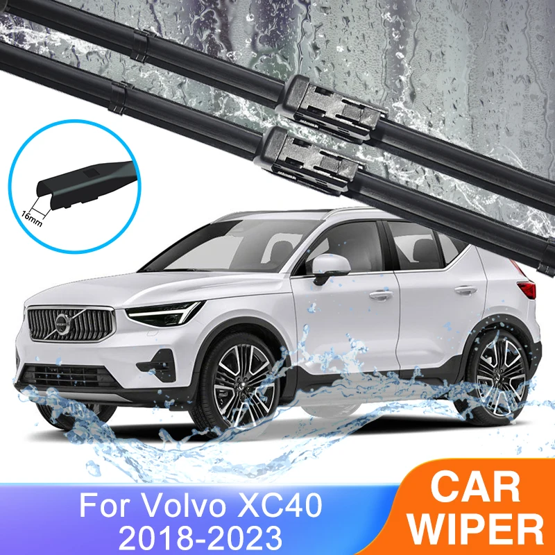 

Для Volvo XC40 C40 2018 ~ 2023 Набор щеток стеклоочистителя для передних и задних стекол комплект лобового стекла резиновый резак для очистки автозапчасти