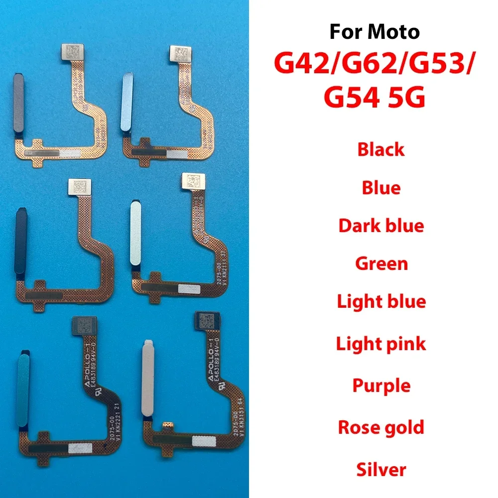 10 PCS For Moto G42 G62 G53 G54 5G Power Button Fingerprint Sensor Flex Cable Repair Parts
