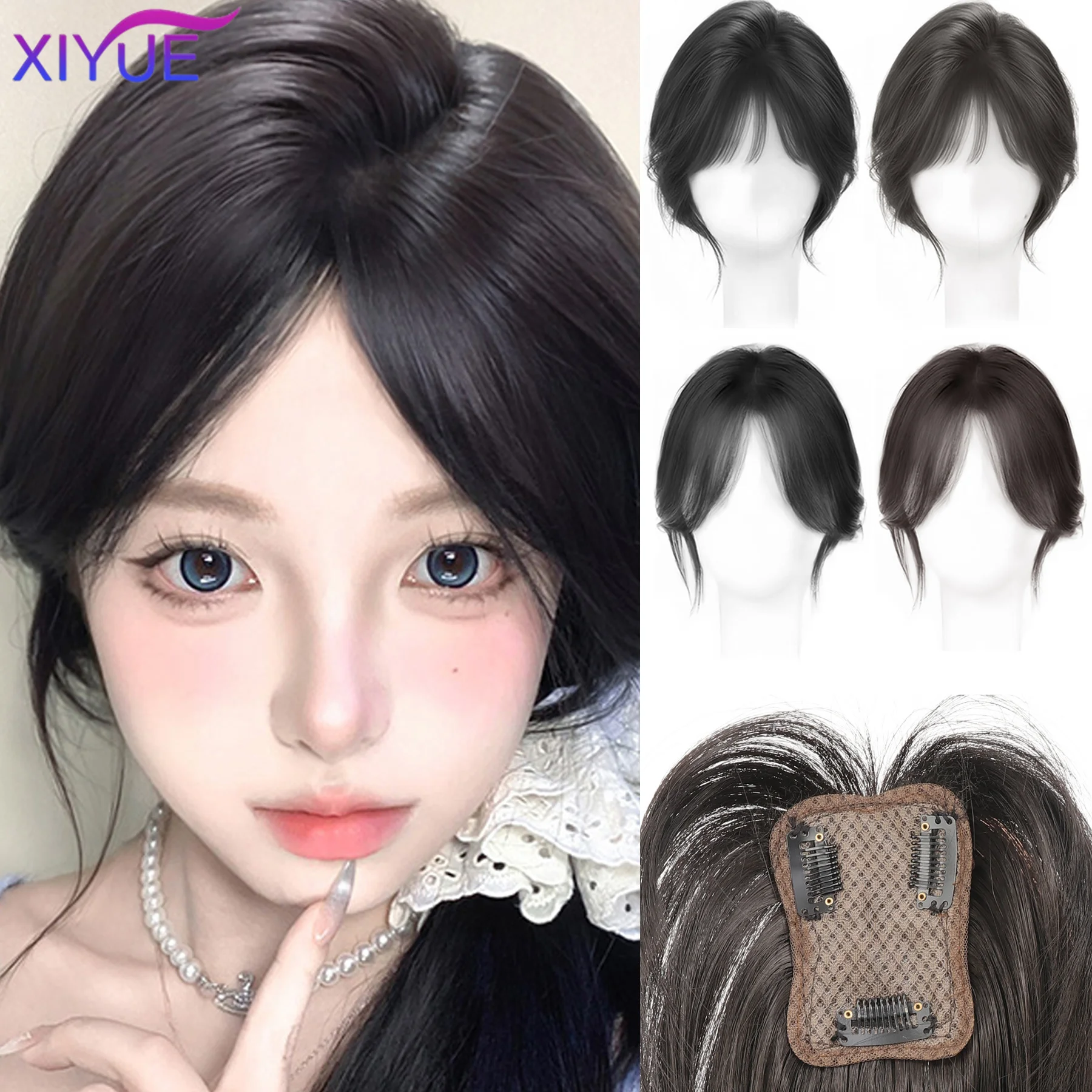 

XIYUE Synthetic Bangs Wig For Women With Natural Fluffiness And Increased Hair Volume 3D Eight Character Facelift Bangs