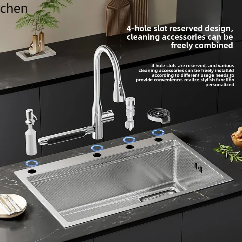 

Kitchen Large Size Sink Stainless Steel Thickened Single Bowl Vegetable Washing Basin Dishwasher Replacement Sink