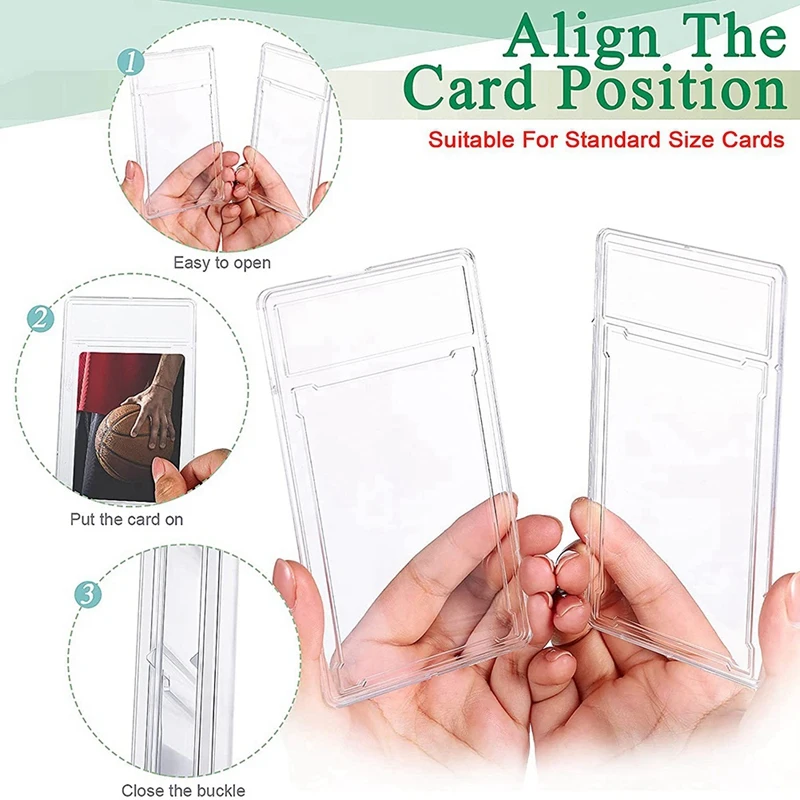 30 Pcs Trading Cards Protector Case Acrylic Clear Graded Card Holders With Label Position Hard Card Sleeves