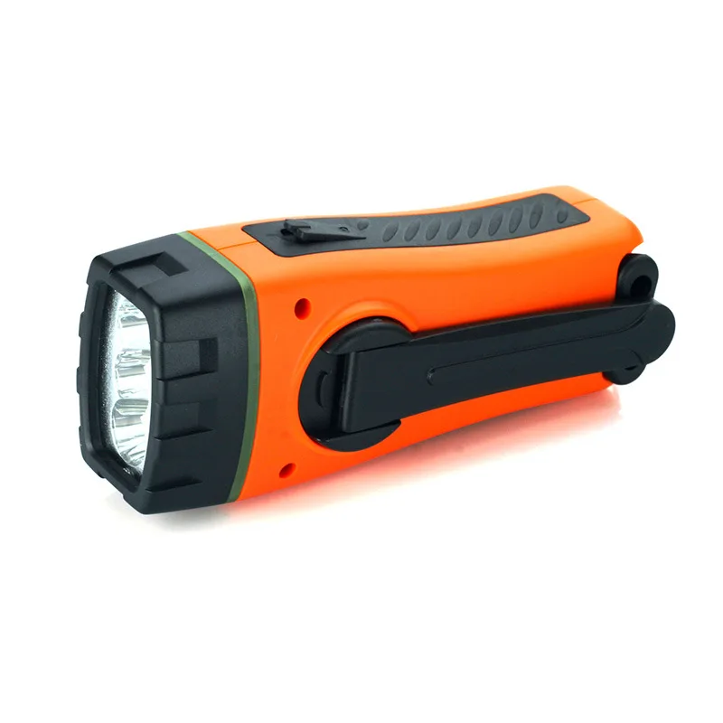 LED Flashlight Multifunctional Hand Crank Self-generating Torch Rechargeable Emergency Lighting Radio Waterproof Flashlight