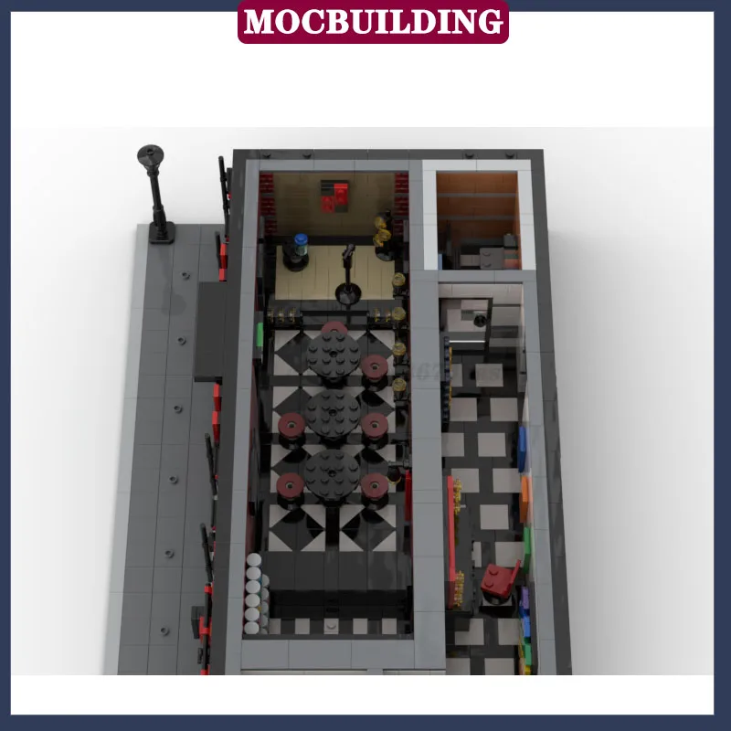 Zestaw klocków MOC Kosmiczna Restauracja Filmowa Centrum Zabaw Model Budynku Parking Kolekcja Seria Zabawki Prezenty