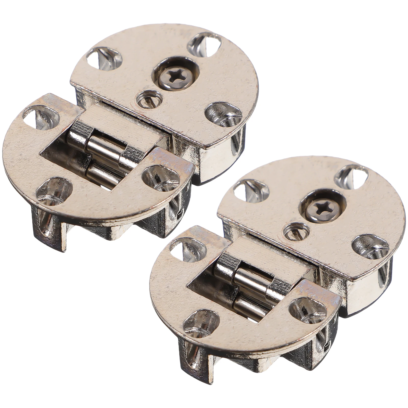 

2 pcs Zinc Alloy Cabinet Hinges 90 Degree Self Closing Dampers Easy Installation Heavy Duty Round Frame Table Flap Folding Flips