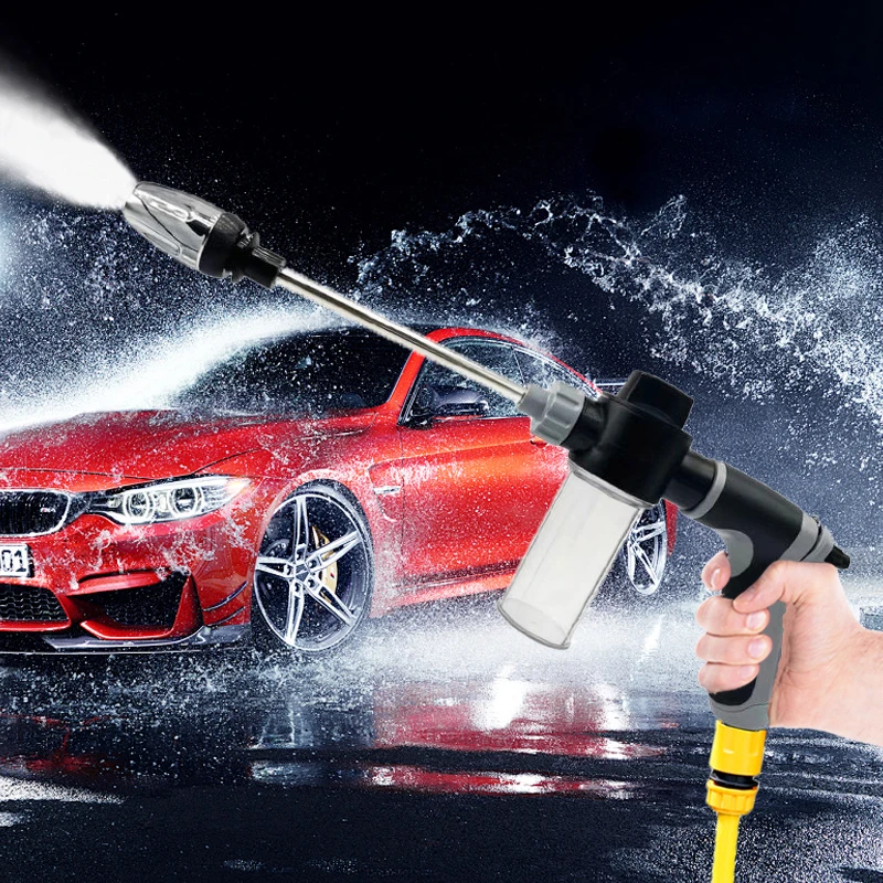 Tragbare Hochdruck-Wasserpistole Verstellbare Metall-Reinigungspistole für Autowäsche Gartenbewässerung Schlauchdüse Sprinkler Schaum-Wasserpistole