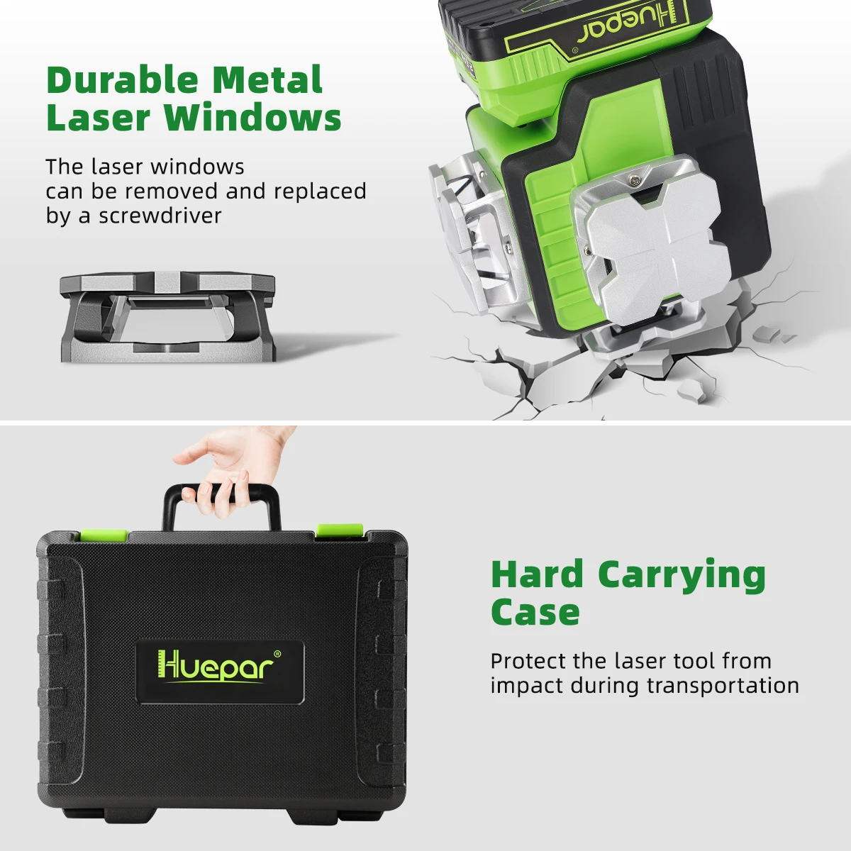 Imagem -06 - Cruz Linha Nível Laser Grupo P03cg Auto-nivelamento Bluetooth Controle Remoto Li-ion Bateria Hard Carry Case ao ar Livre Huepar3d