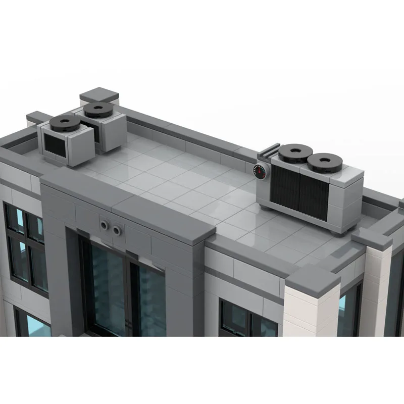 MOC-247089 Edificio de Oficinas Moderno, Bloques de Construcción, Serie Paisaje Urbano, Arquitectura Urbana, Bloques de Construcción, 503 Piezas, Juguetes Creativos, Regalo