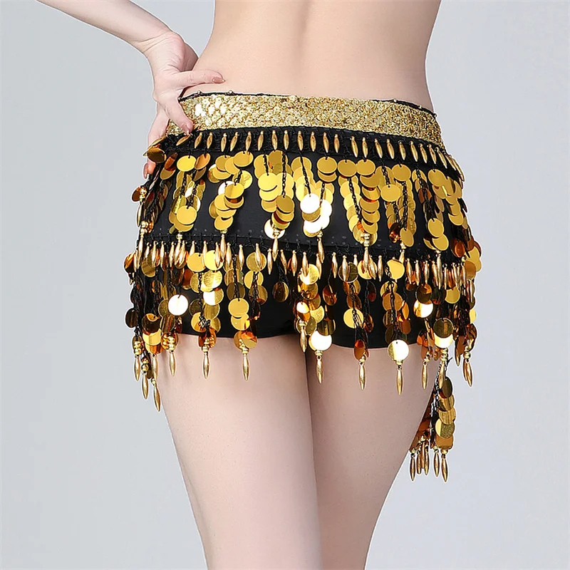 Women Belly Dance Stage Performance Hip Scarf Fringe Rave Outfit Dance Band Girls' Latin Dance Performance Tassel Wrap Hip Skirt